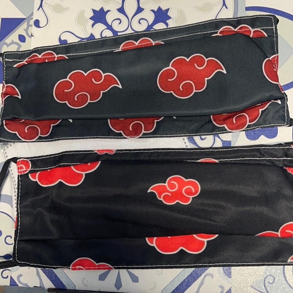 New set/2 Anime abstract red cloud face masks
